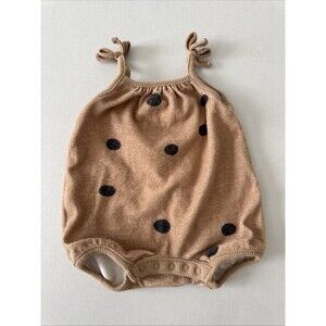 Newborn Grayson Mini Brown Dots Baby Romper